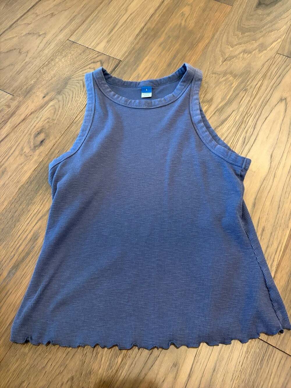 Old Navy Women's Ribbed High Neck Tank Top Blue